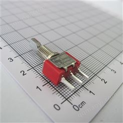 1MS4T6LB38M2QNS-5 (ON)-OFF-(ON) Toggle Switch with Flat handle and PCB terminal used for flight s...